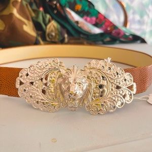Designer Gay Boyer Lions head belt 80s